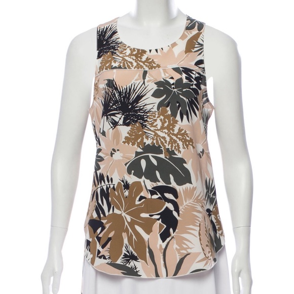rag & bone silk printed sleeveless blouse - Picture 1 of 7